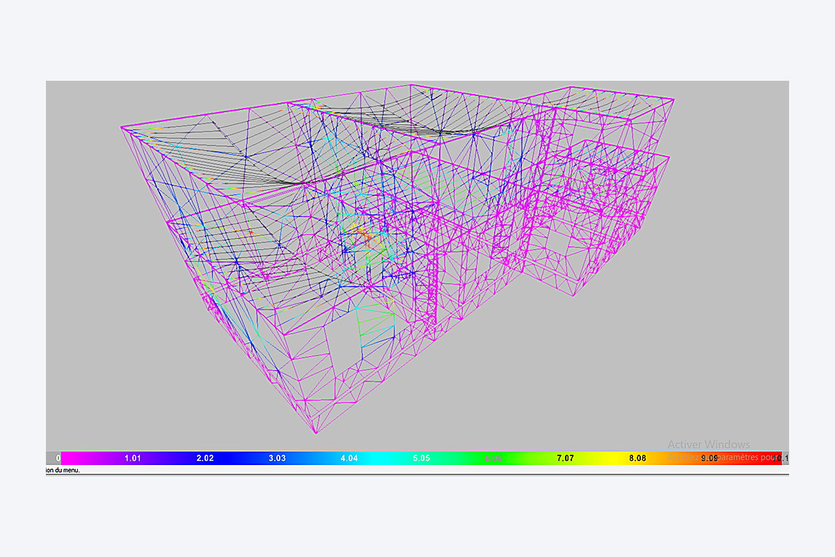 Modélisation aux éléments finis d'une structure