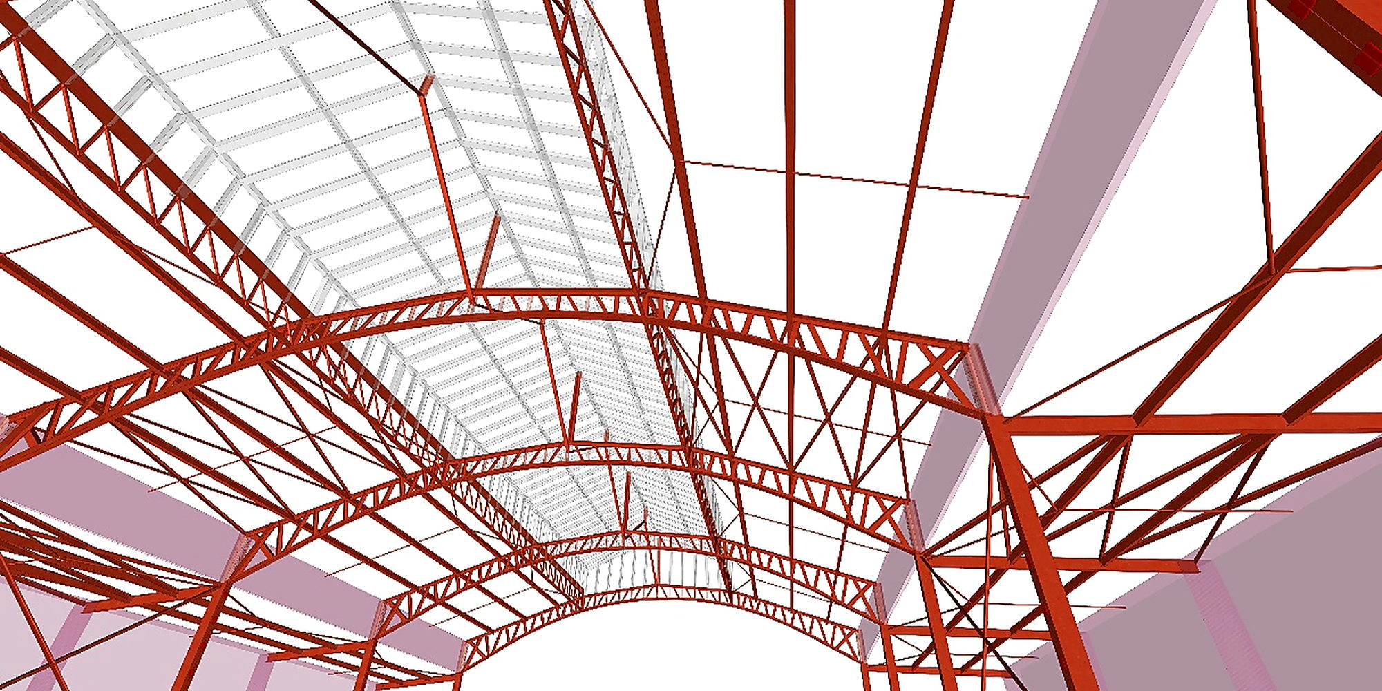 Charpente métallique modélisée en trois dimensions